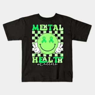 Mental Health Matters I Wear Green Mental Health Awareness Kids T-Shirt
